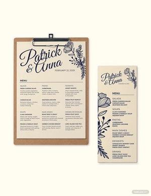 Christian Wedding Menu Template