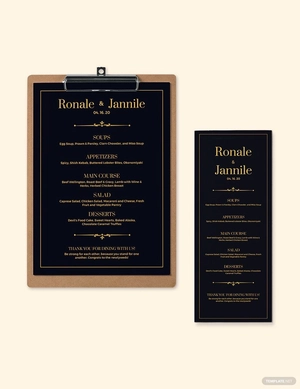 Classy- Classic Wedding Menu Template