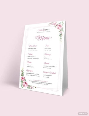 Dinner Table Tent Menu Template