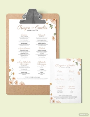 Floral Wedding Menu Template