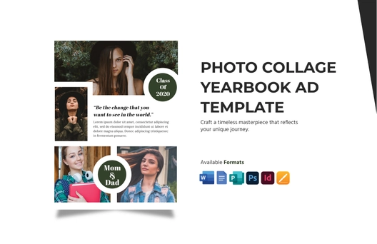 Photo Collage Yearbook Ad Template