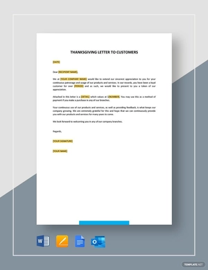Thanksgiving Letter to Customers