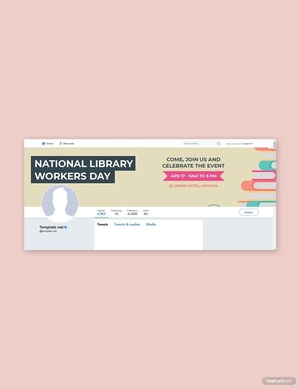 National Library Workers Day Twitter Header Cover Template
