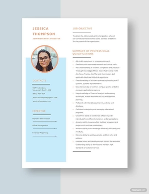 Administrative Director Resume