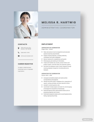 Administrative Coordinator Resume