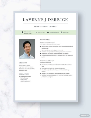 Animal Assisted Therapist Resume