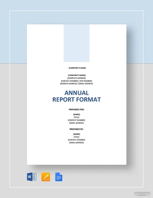 Annual Report Format Template Annual Report Format Template