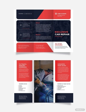 Auto Repair Service Tri-Fold Brochure Template