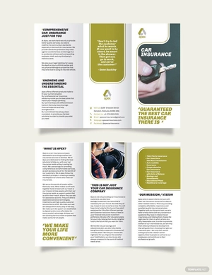 Car Insurance Company Tri-Fold Brochure Template