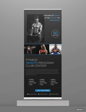 Printable Fitness Roll Up Banner Template