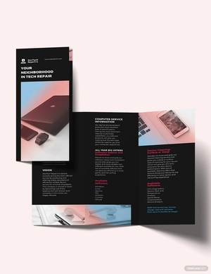 Computer Repair Tri-Fold Brochure Template