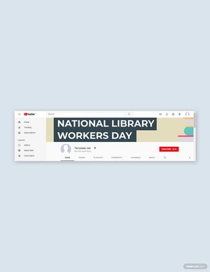 National Library Workers Day YouTube Channel Cover Template