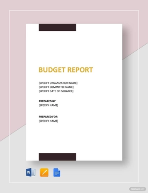 Simple Budget Report Template