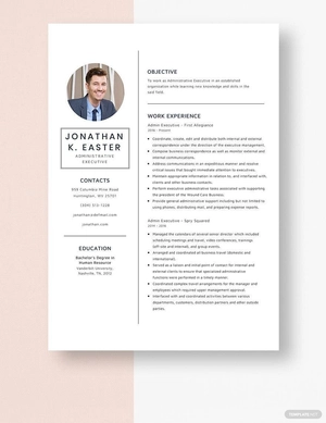Admin Executive Resume