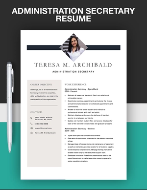 Administration Secretary Resume