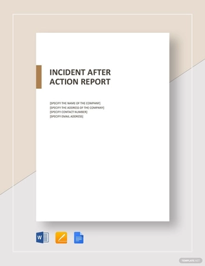 After Action Incident Report Template