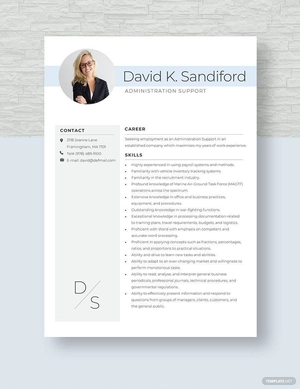 Administration Support Resume