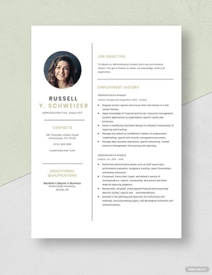 Administrative Analyst Resume