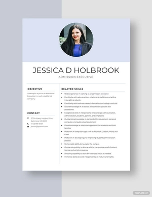 Admission Executive Resume