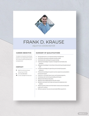 Aquatics Coordinator Resume