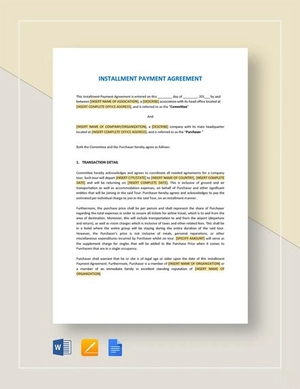 Installment Payment Agreement Template