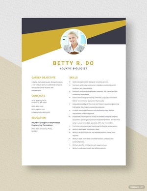 Aquatic Biologist Resume