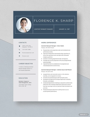 Assistant Banquet Manager Resume