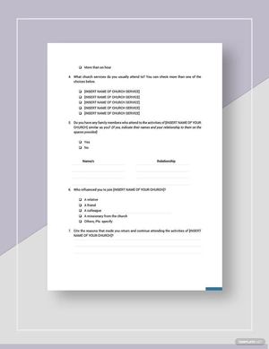 Sample Church Survey Template Sample Church Survey Template