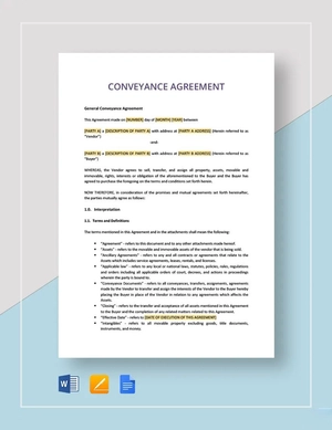 General Conveyance Agreement Moveable _ Immoveable Template