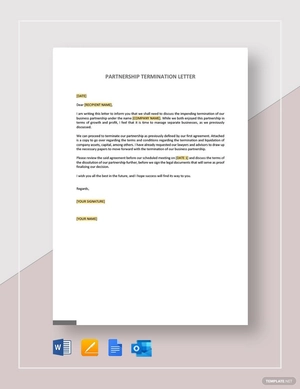 Partnership Termination Letter
