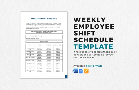 Weekly Employee Shift Schedule Template