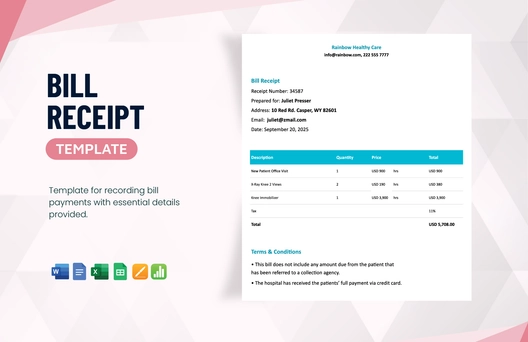 Bill Receipt Template Bill Receipt Template