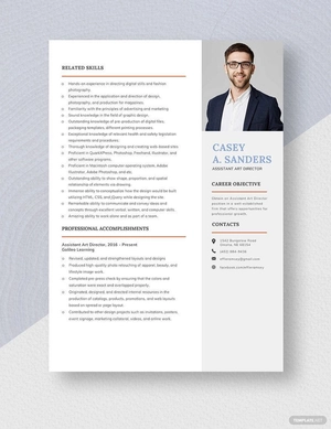 Assistant Art Director Resume