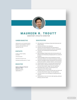 Assistant Athletic Director Resume