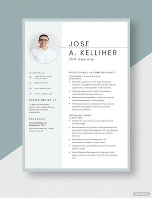 CMM Operator Resume