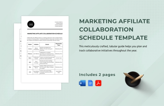 Marketing Affiliate Collaboration Schedule Template Marketing Affiliate Collaboration Schedule Template