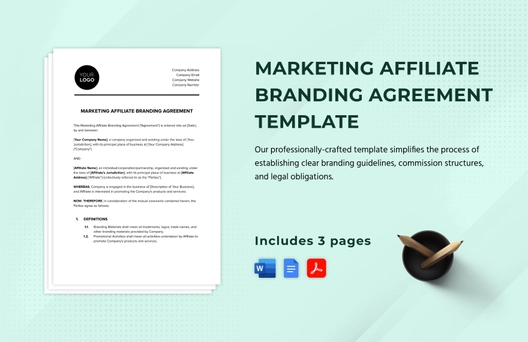 Marketing Affiliate Branding Agreement Template