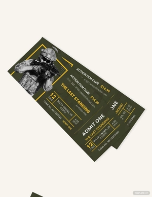 Action Movie Ticket Template