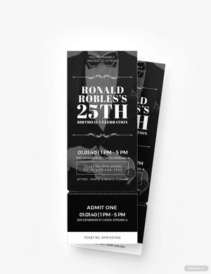 Blank Birthday Ticket Template