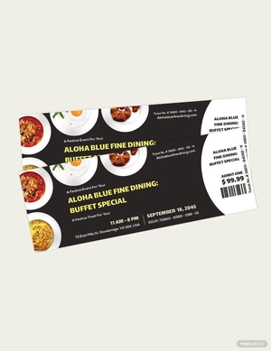 Dinner Event Ticket Template