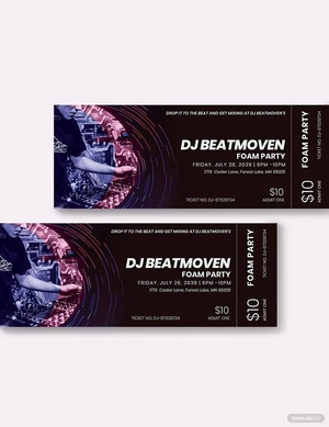 DJ Event Ticket Template