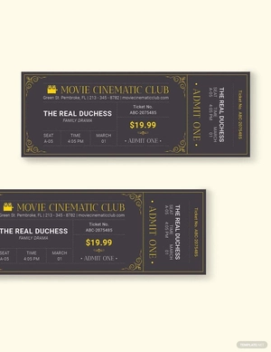 Elegant Movie Ticket Template