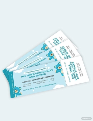 Baby Shower Ticket Invitation Template