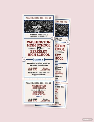 Baseball Ticket Invitation Template