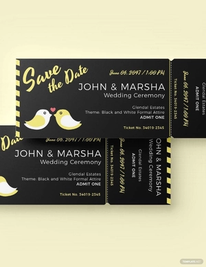 Blank Wedding Ticket Template
