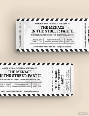 Cinema Ticket Invitation Template