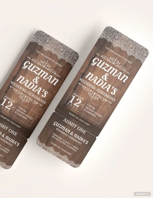 Rustic Wedding Ticket Template
