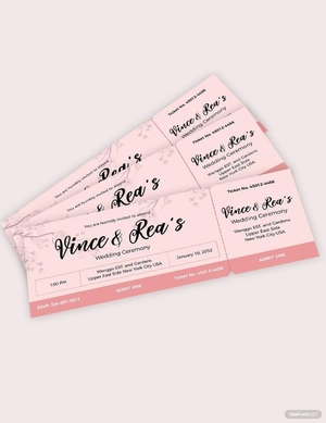 Simple Wedding Ticket Template