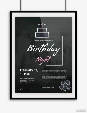 Chalkboard Birthday Poster Template