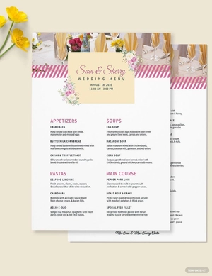 Banquet Wedding Menu Template